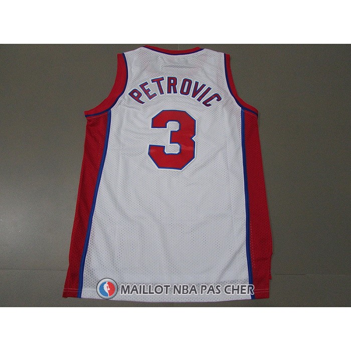 Maillot Brooklyn Nets Drazen Petrovic NO 3 Mitchell & Ness 1992-93 Blanc